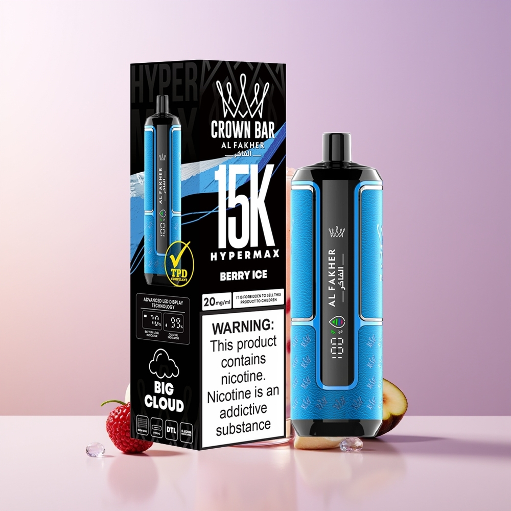 Al Fakher Crown Bar 15K Hipermáx Desechable Berry Helado Chile Por Mayor