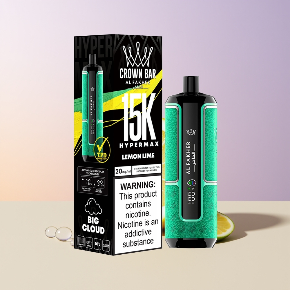 Al Fakher Crown Bar 15K Limón Lima Hypermax Chile Por Mayor