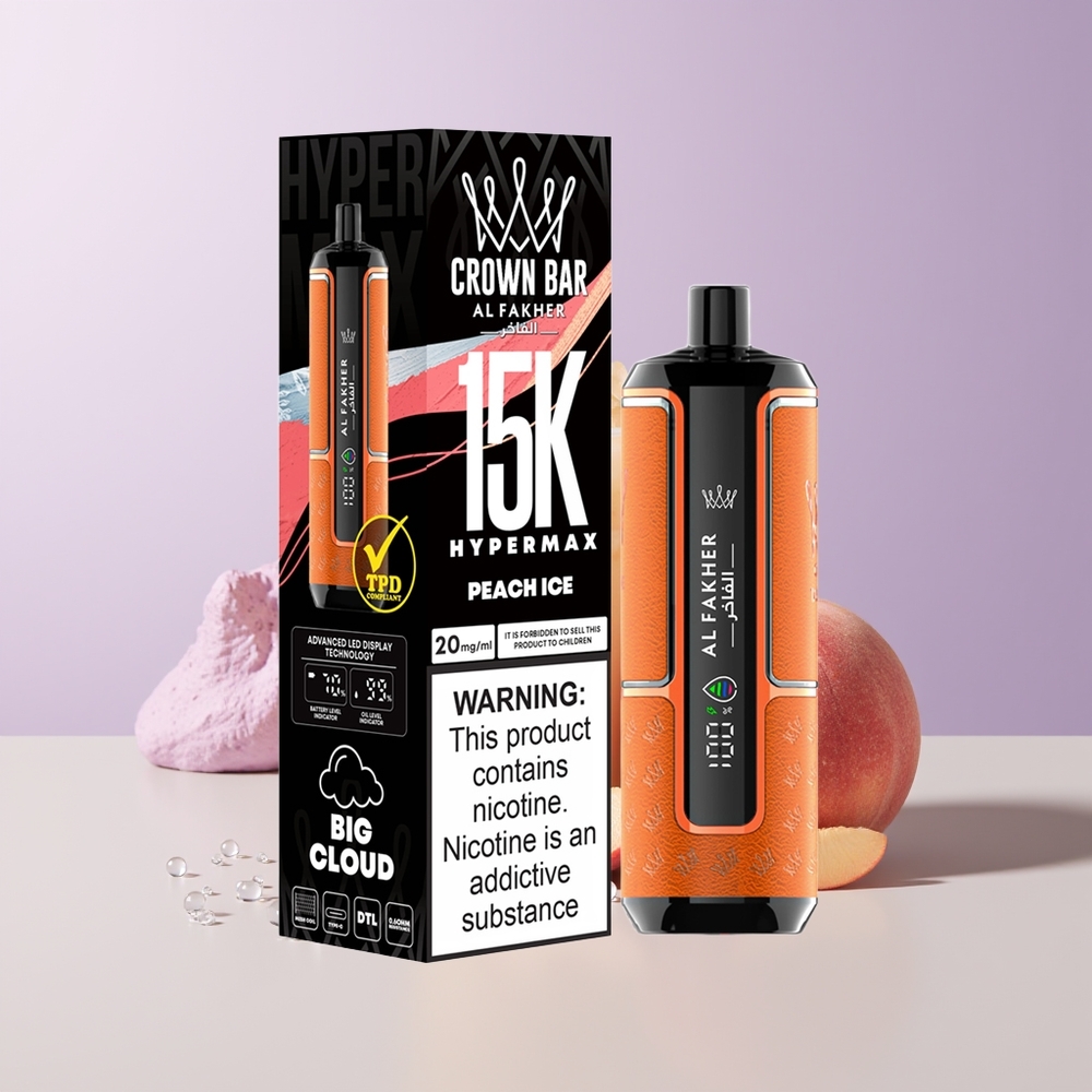 Al Fakher Crown Bar 15K Melocotón Hielo 22ml Chile Por Mayor