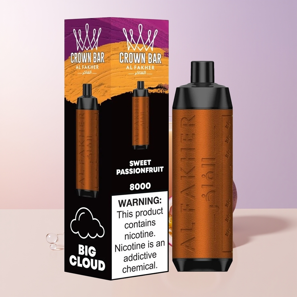 Al Fakher Crown Bar 8000 Crystal Desechable Dulce Maracuyá 600mah Chile Por Mayor