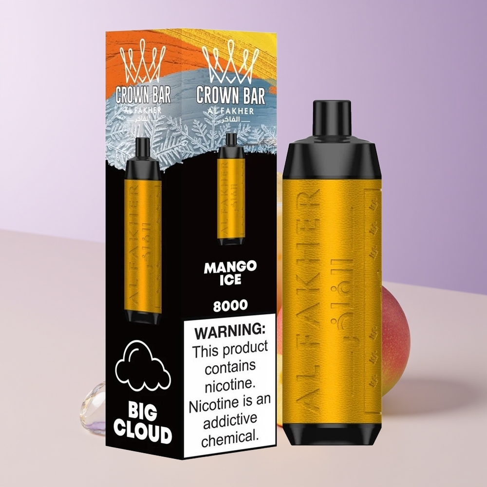 Al Fakher Crown Bar 8000 Crystal Vape Desechable Mango Hielo 18ml Chile Por Mayor