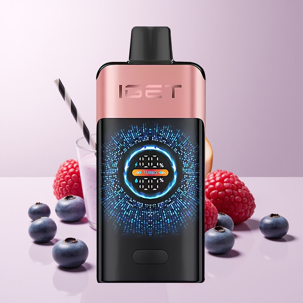 IGET ONE 12000 Puffs Vape Desechable Arándano Frambuesa Pantalla Grande Curva Chile Por Mayor