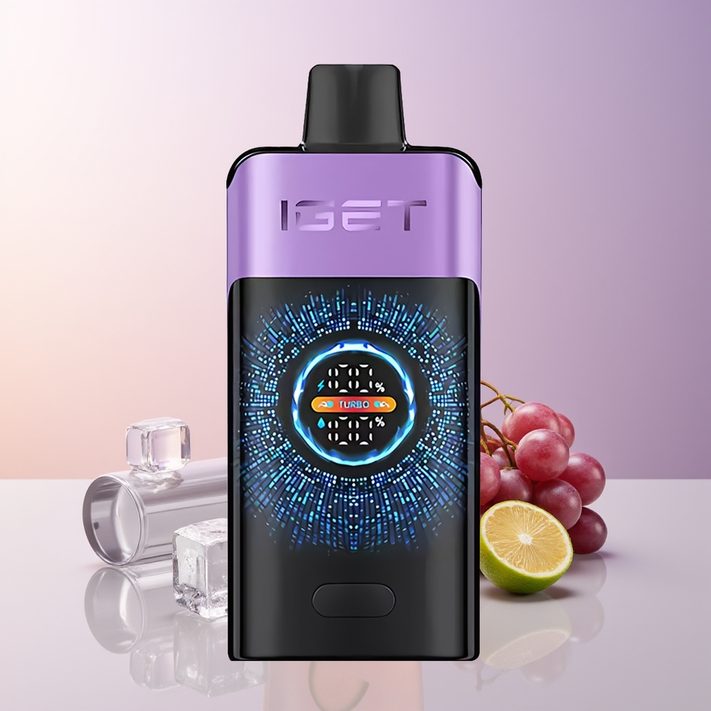 IGET ONE 12000 Puffs Vape Desechable Uva Helada Gran Pantalla Curva a Color Chile Por Mayor
