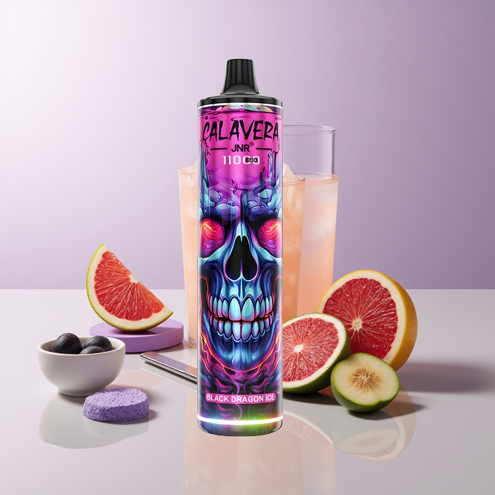 JNR Calavera 11000 Puffs Vape Dragón Negro Helado 850 mAh Chile Por Mayor