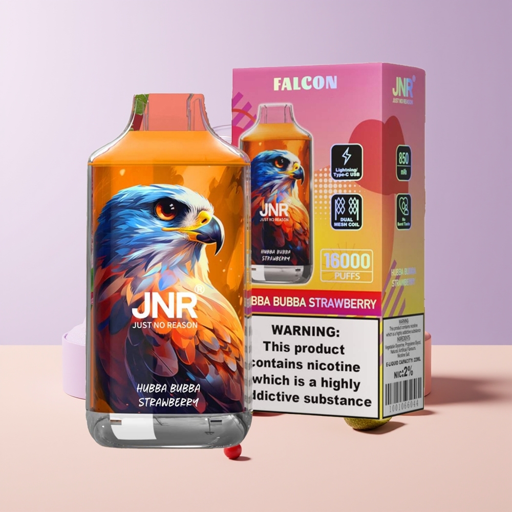 JNR Falcon 16000 Puffs Fresa Hubba Bubba 22ml Chile Por Mayor
