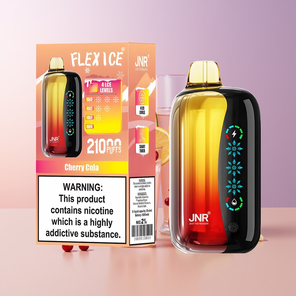 JNR Flex Ice 21000 Puffs Cereza Cola Ajustable Chile Por Mayor