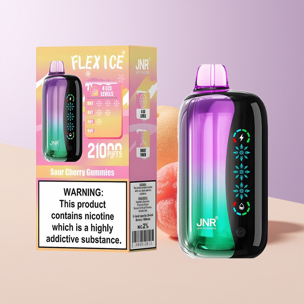 JNR Flex Ice 21000 Puffs Cerezas Ácidas Gomitas Ajustable Hielo Chile Por Mayor