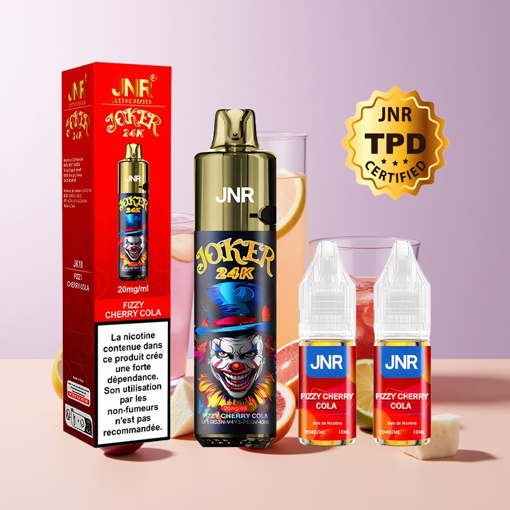 JNR Joker 24000 Puffs Vape Cereza Cola Fizzy 2% Nicotina Chile Por Mayor