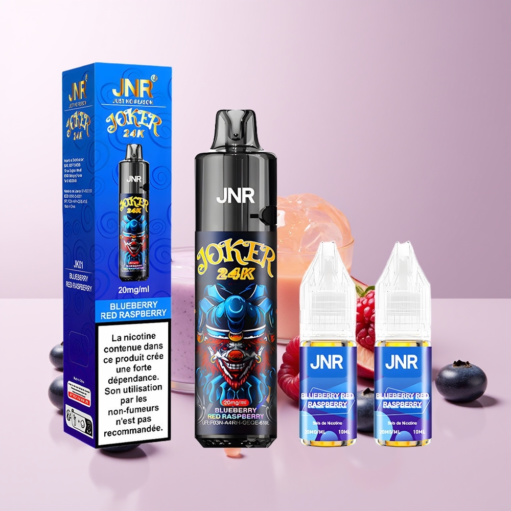JNR Joker 24000 Puffs Vape Desechable Arándano Frambuesa Roja 2% Nicotina Chile Por Mayor
