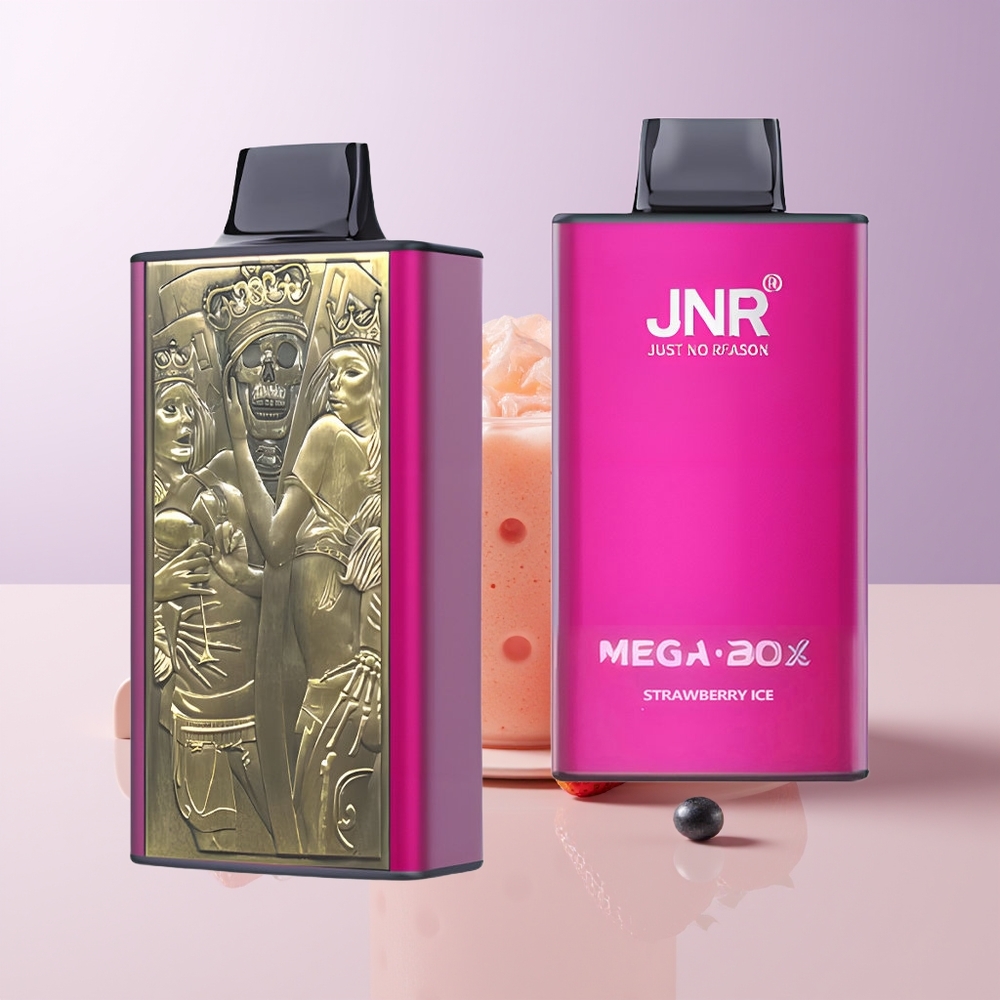 JNR Mega Box 25000 Puffs Fresa Hielo Carga Rápida Tipo-C Chile Por Mayor