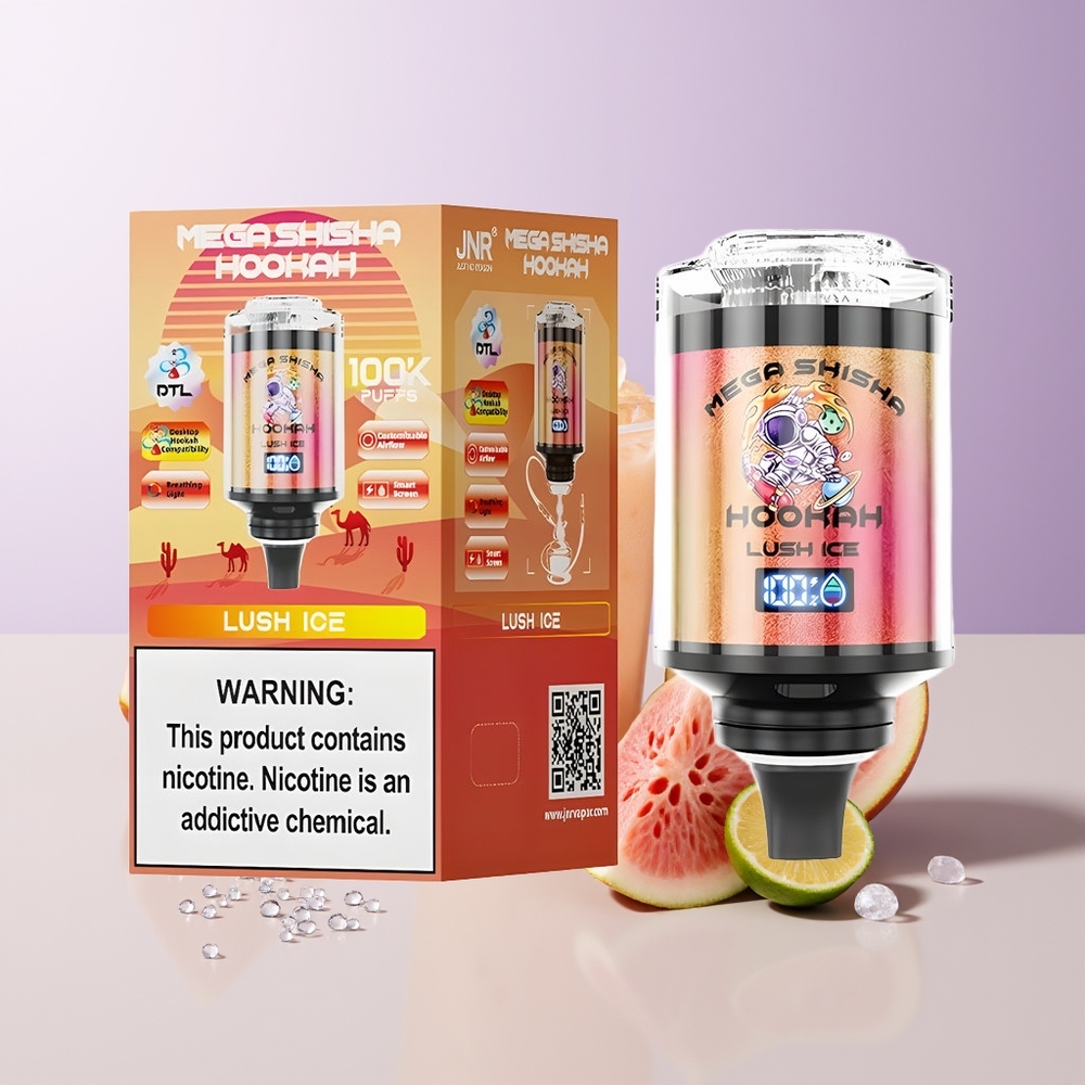 JNR Mega Shisha Hookah 100K Hielo Lujoso Tipo-C Carga Rápida Chile Por Mayor