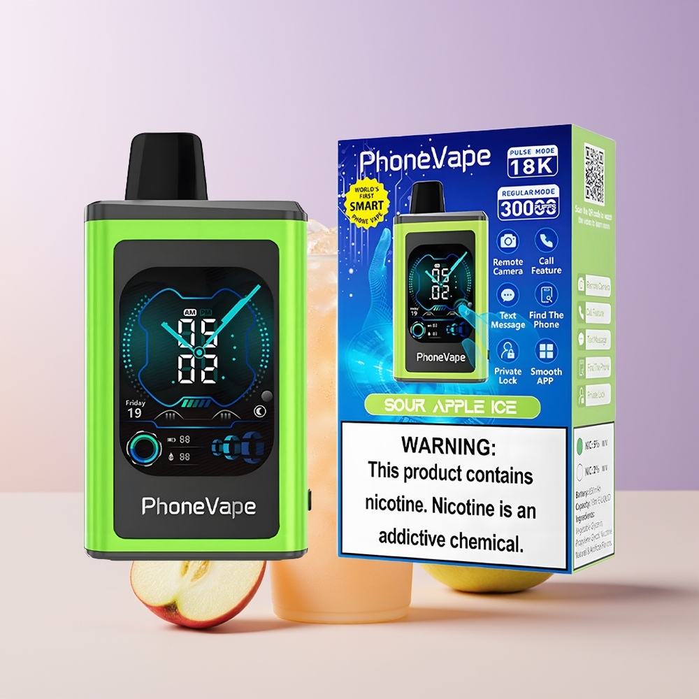 JNR PhoneVape 30000 bocadas Manzana Ácida Helada Turbo Chile Por Mayor