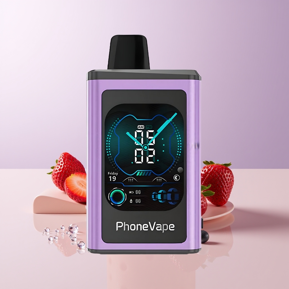 JNR PhoneVape 30000 chupadas Fresa Helada Pantalla Completa Chile Por Mayor