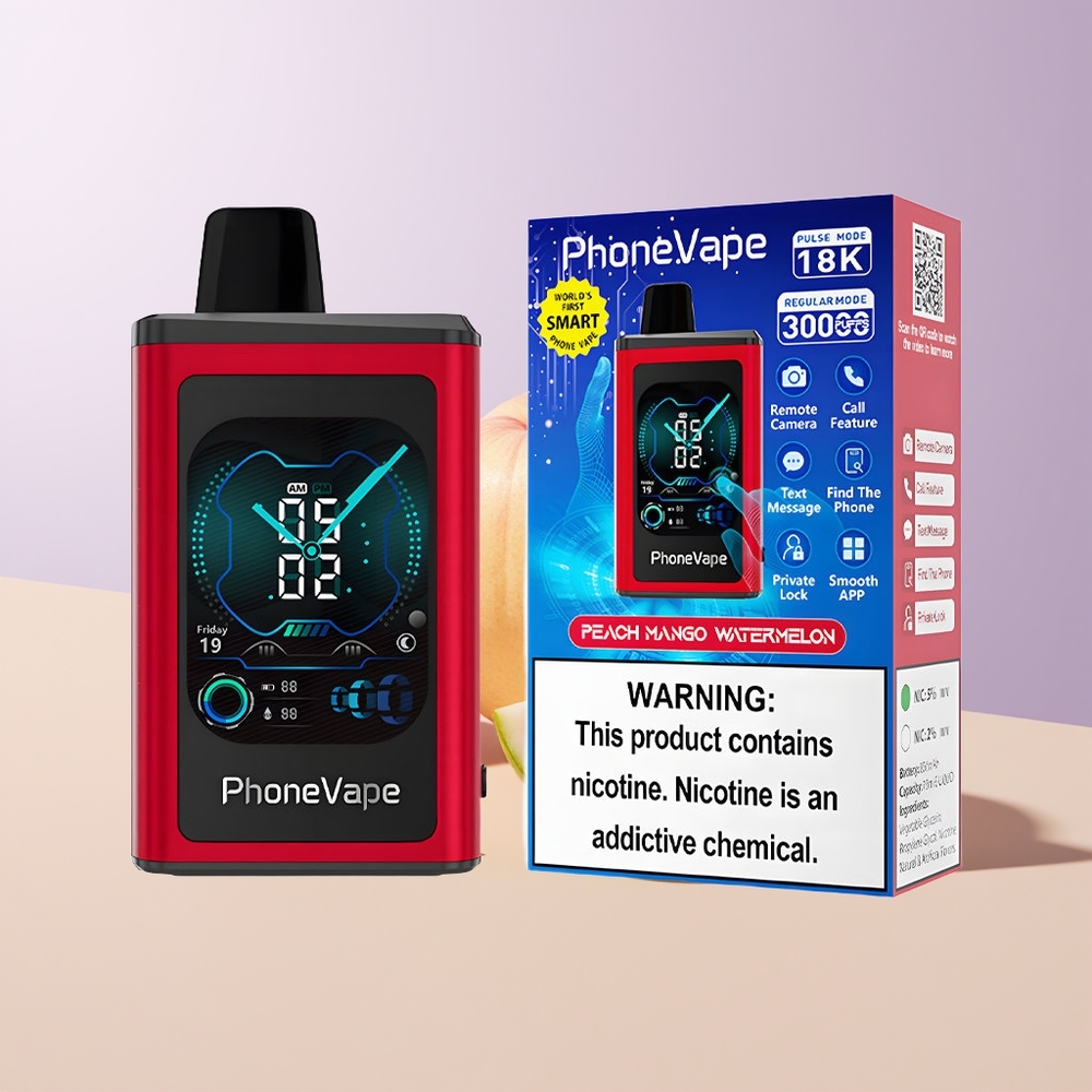 JNR PhoneVape 30000 chupadas Vape Desechable Durazno Mango Sandía Batería Recargable Tipo-C Por Mayor Chile