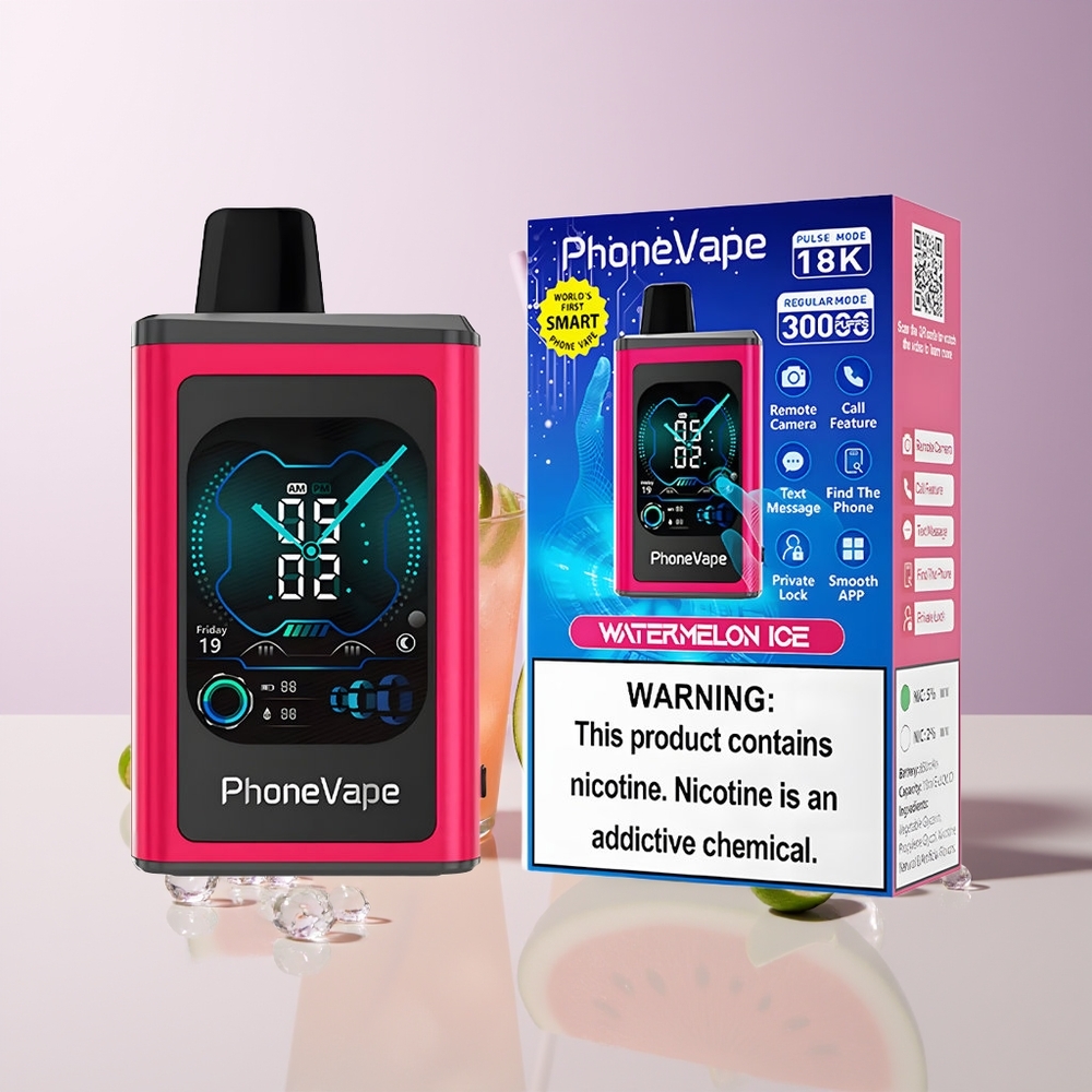 JNR PhoneVape 30000 chupadas Vape Desechable Sandía Helada Pantalla Completa Chile Por Mayor