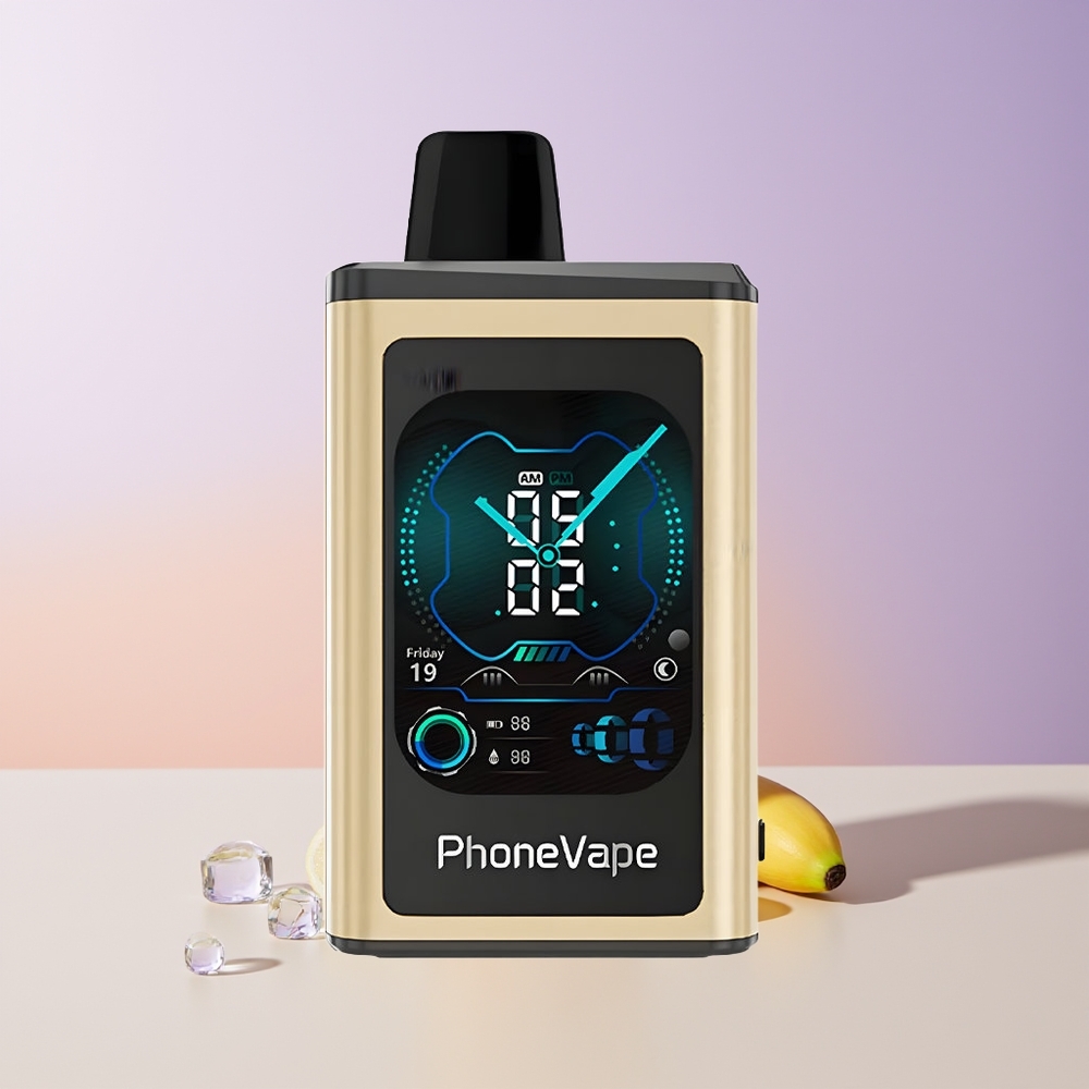 JNR PhoneVape 30000 puffs Banana Hielo Pantalla Completa Chile Por Mayor