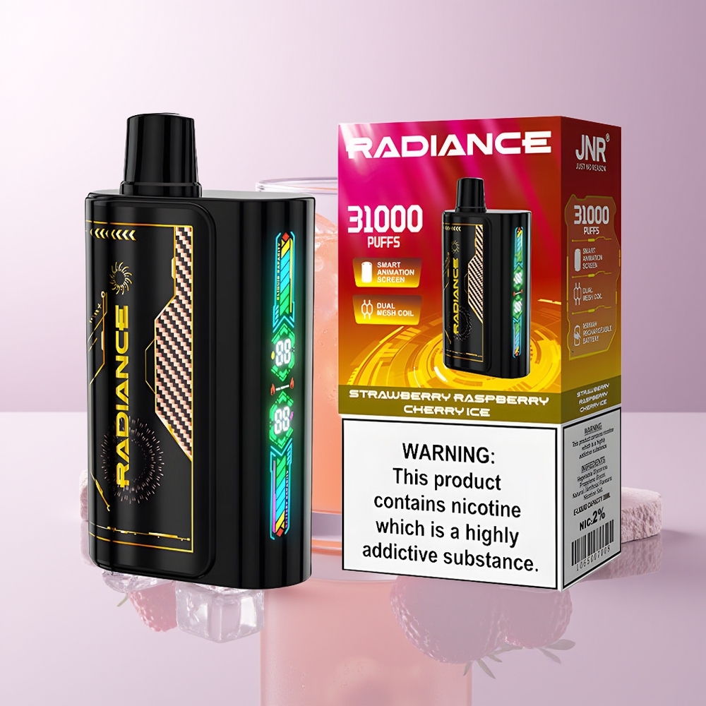JNR Radiance 31000 Bocados Fresa Frambuesa Cereza Hielo 28ml Chile Por Mayor