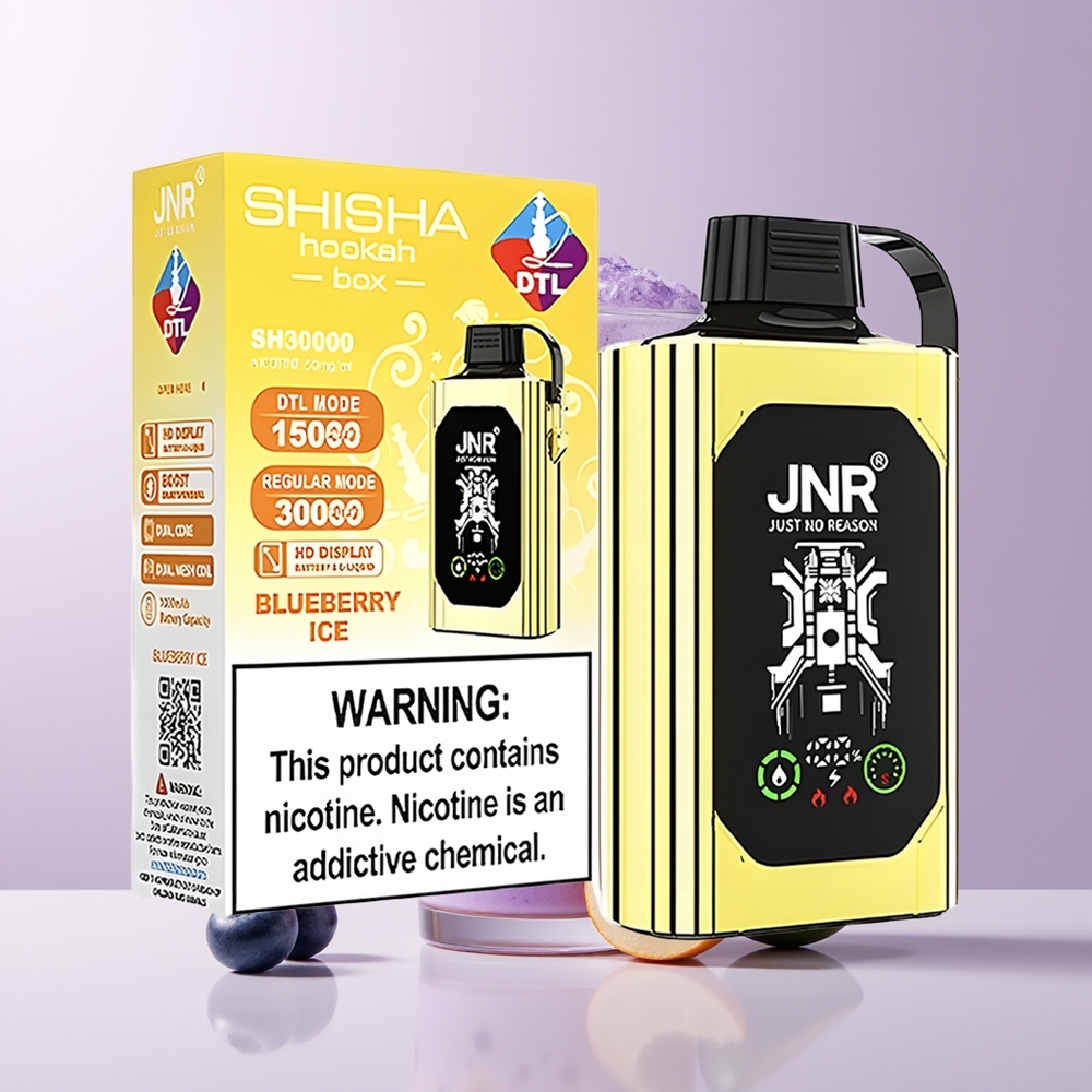 JNR Shisha Hookah Box 20500 Puffs Arándano Hielo Dual Mesh Coil Chile Por Mayor