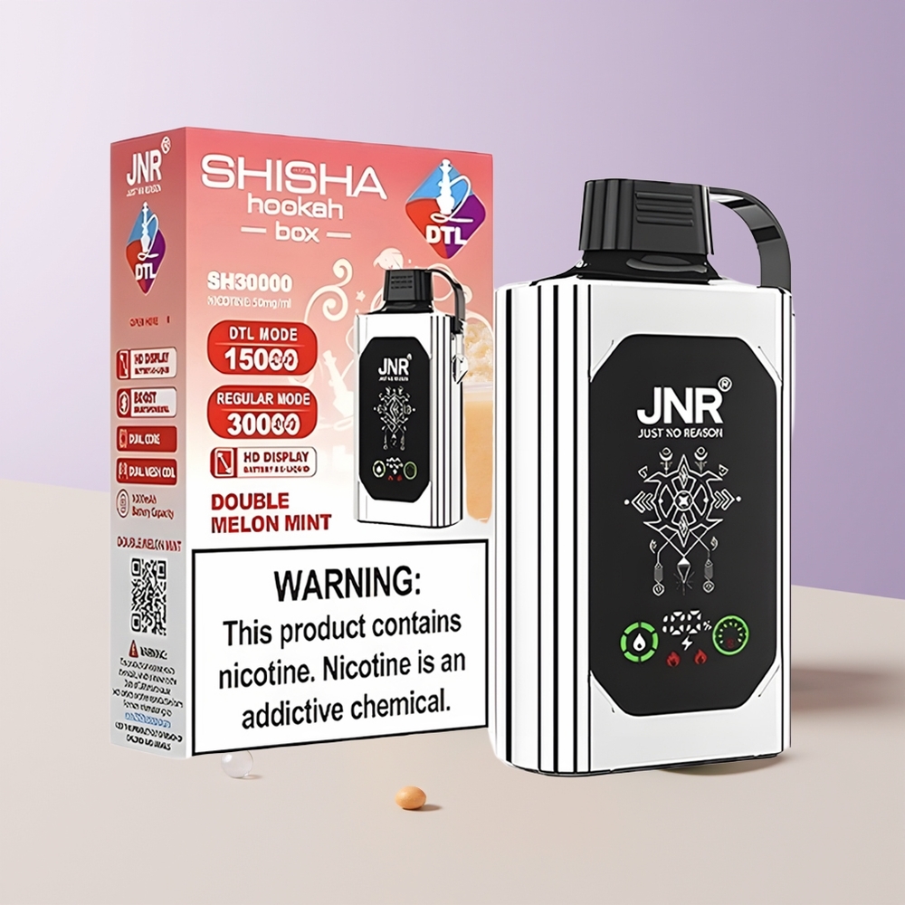 JNR Shisha Hookah Box 20500 Puffs Doble Melón Menta Dual Mesh Coil Chile Por Mayor