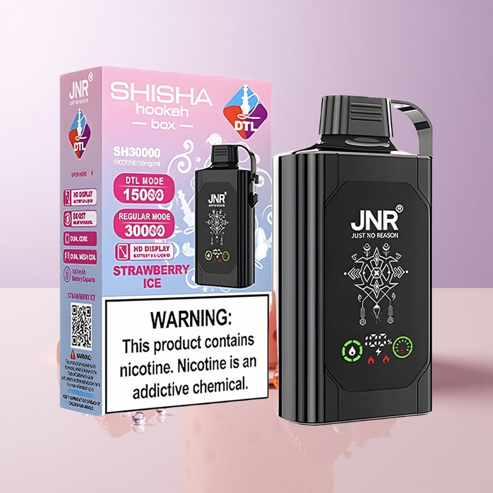 JNR Shisha Hookah Box 20500 Puffs Fresa Hielo Dual Mesh Coil Chile Por Mayor