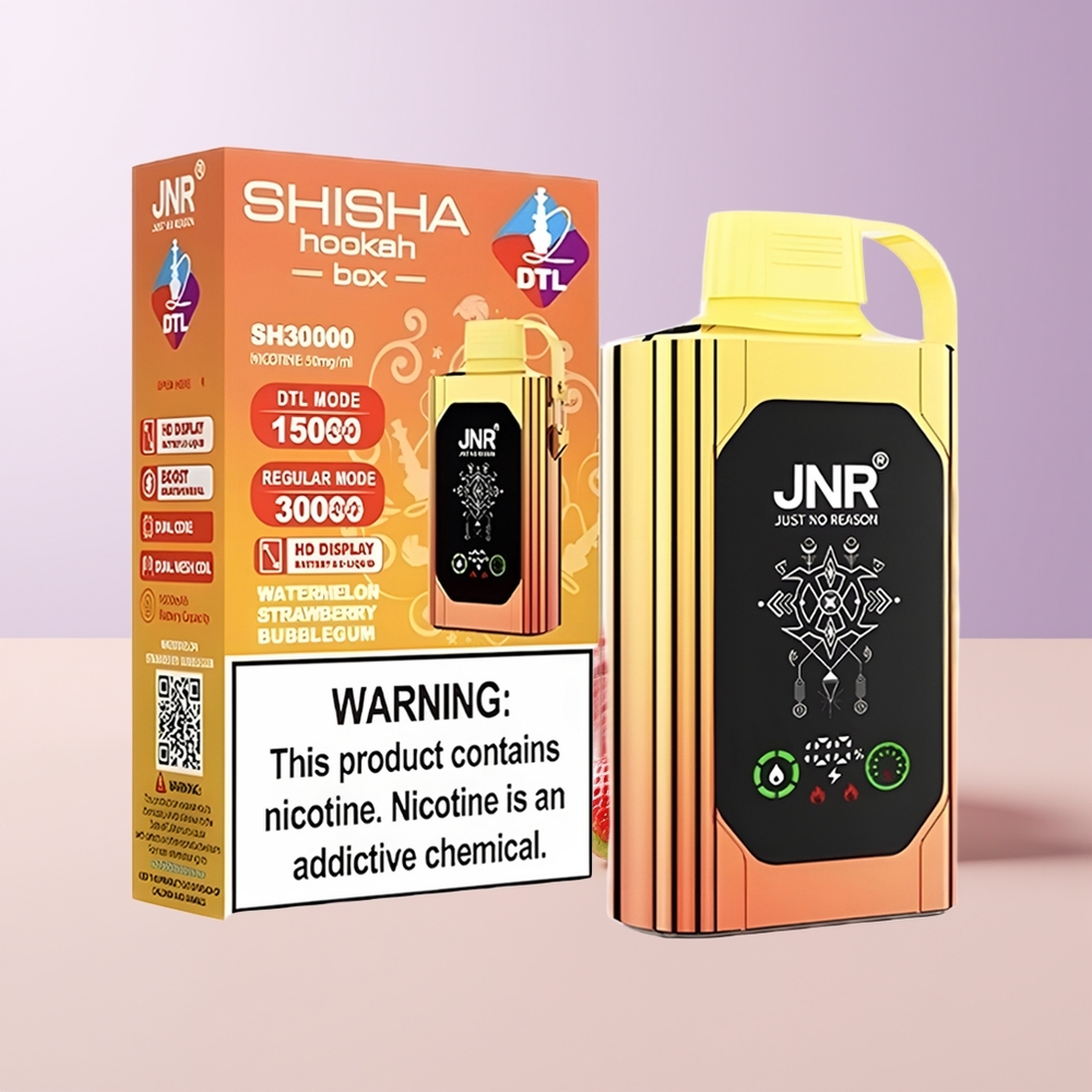 JNR Shisha Hookah Box 20500 Puffs Sandía Fresa Chicle Dual Mesh Coil Chile Por Mayor