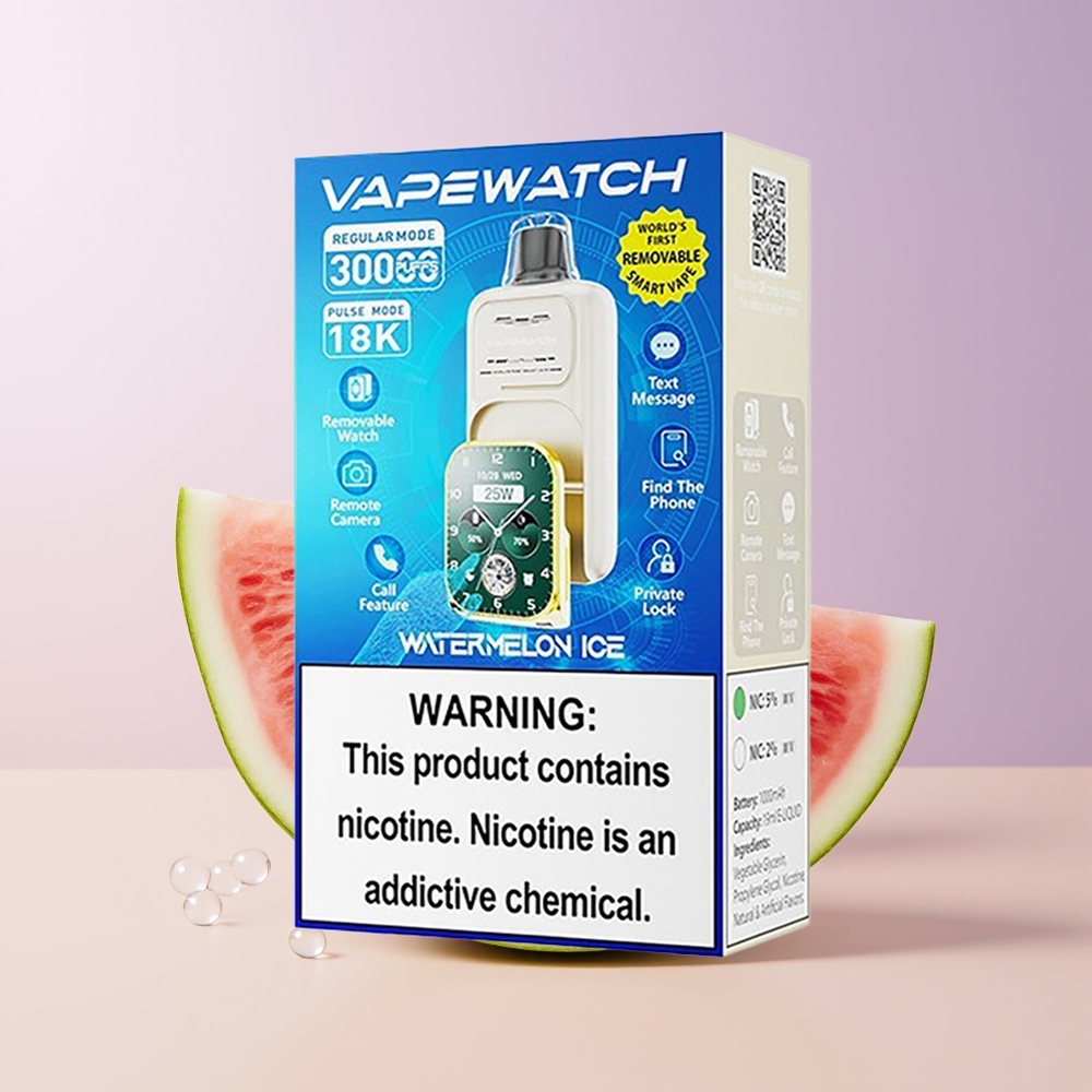JNR VapeWatch 30000 Bocadillos Sandía Helada Carga Rápida Tipo-C Chile Por Mayor
