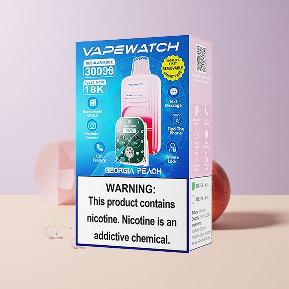 JNR VapeWatch 30000 Bocados Melocotón de Georgia Carga Rápida Type-C Chile Por Mayor