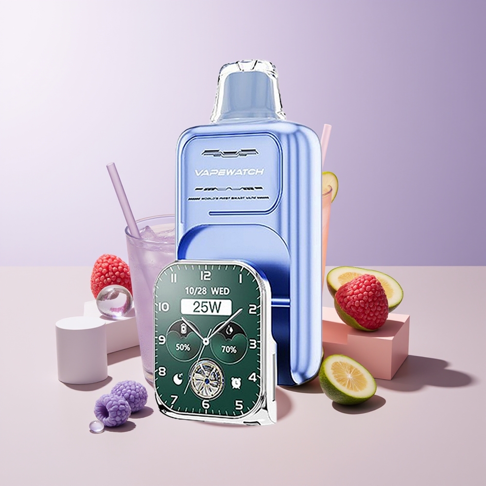 JNR VapeWatch 30000 Bocanadas Blue Razz Ice Carga Rápida Type-C Chile Por Mayor