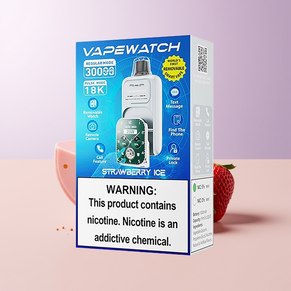 JNR VapeWatch 30000 Bocanadas Fresa Hielo Dual Mesh Coil Chile Por Mayor