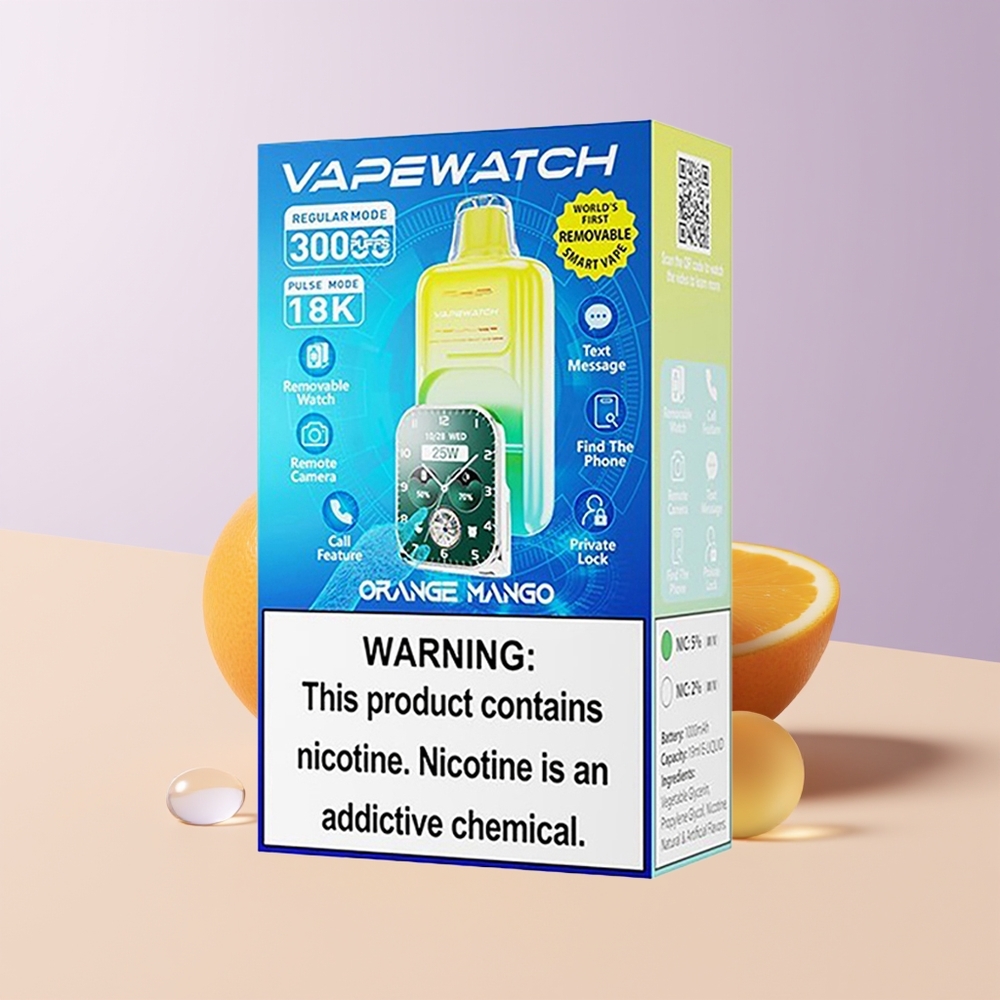 JNR VapeWatch 30000 Bocanadas Naranja Mango Dual Mesh Coil Chile Por Mayor