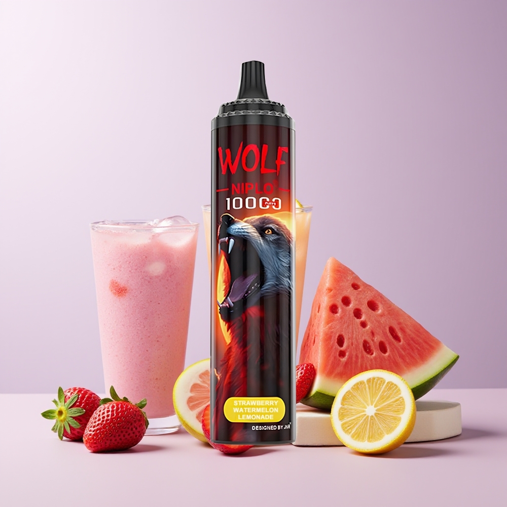 JNR Wolf Niplo 10000 Puffs Fresa Sandía Limonada 1.0 Ohm Chile Por Mayor