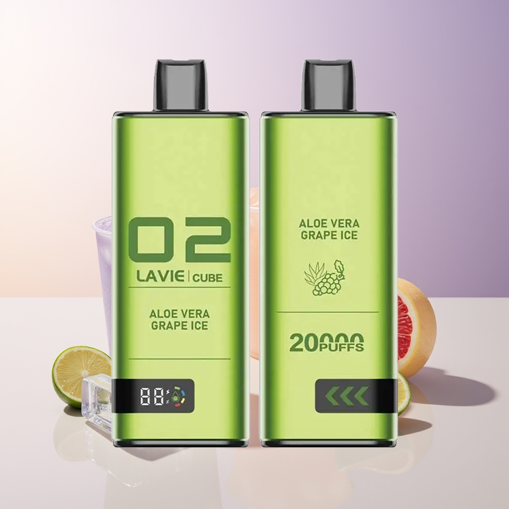 LAVIE Cube 20000 Puffs Vape Desechable Sábila Uva Helada 28ML Chile Por Mayor