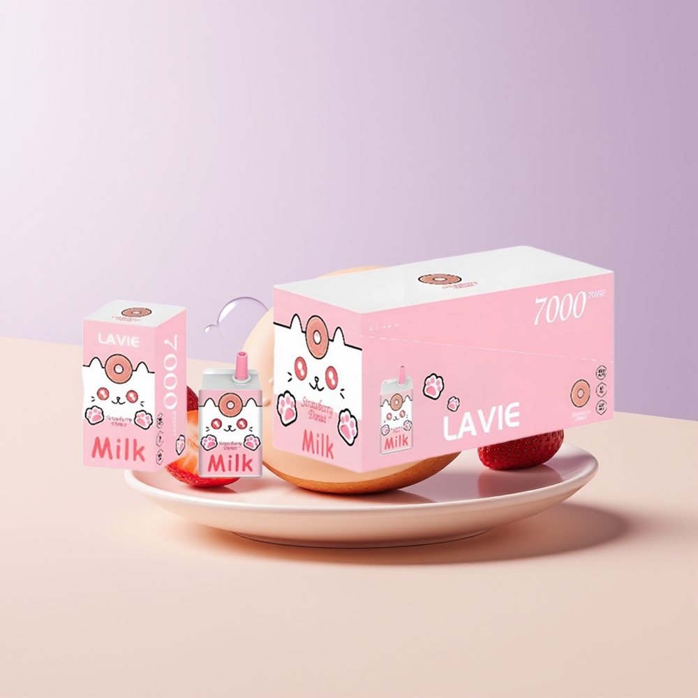 LAVIE Milk 7000 Puffs Fresa Donut Recargable Chile Por Mayor