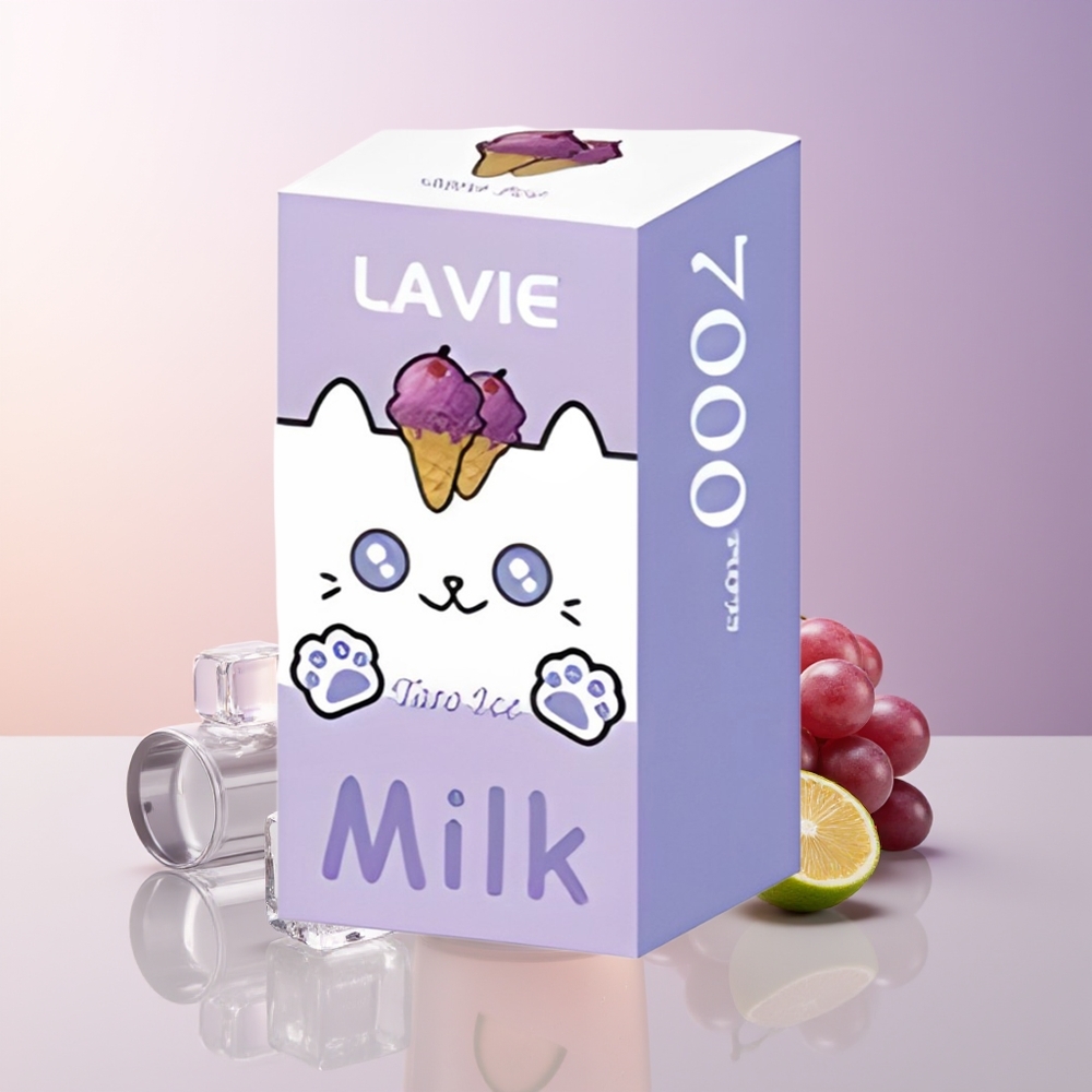 LAVIE Milk 7000 Puffs Vape Helado de Uva Recargable Tipo C Chile Por Mayor