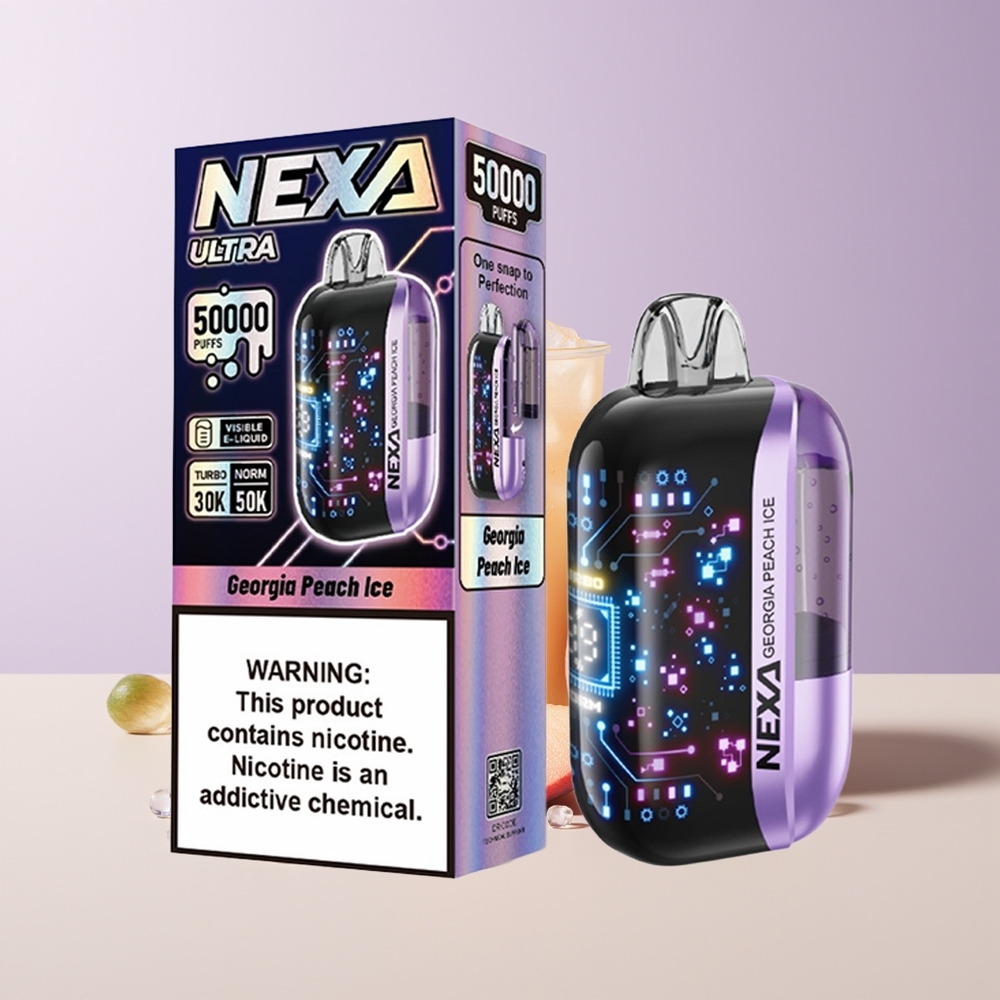 NEXA Ultra 50000 Puffs Durazno de Georgia Helado Pantalla 3D Curva Chile Por Mayor