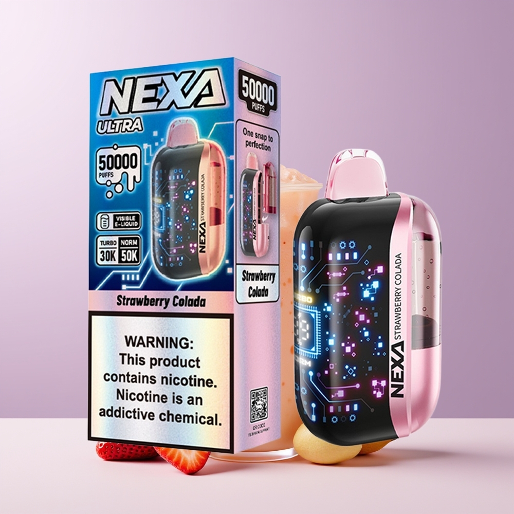 NEXA Ultra 50000 Puffs Fresa Colada Pantalla 3D Curva Chile Por Mayor