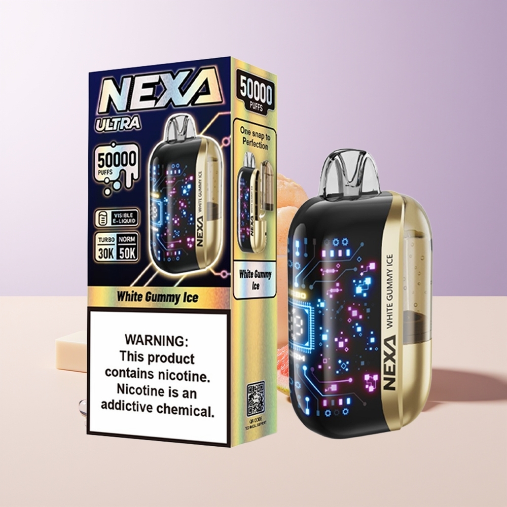NEXA Ultra 50000 Puffs Gominola Blanca Hielo Pantalla 3D Chile Por Mayor