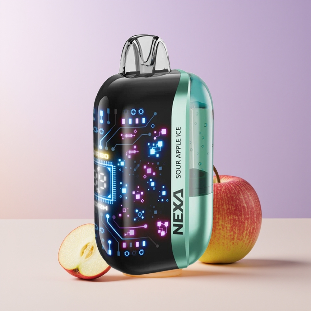 NEXA Ultra 50000 Puffs Manzana Ácida Helada Pantalla Curva 3D Chile Por Mayor