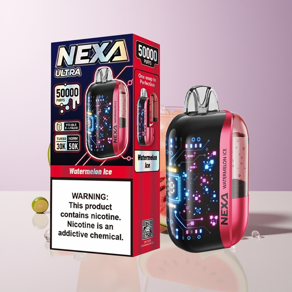 NEXA Ultra 50000 Puffs Sandía Hielo Pantalla Curva 3D Chile Por Mayor