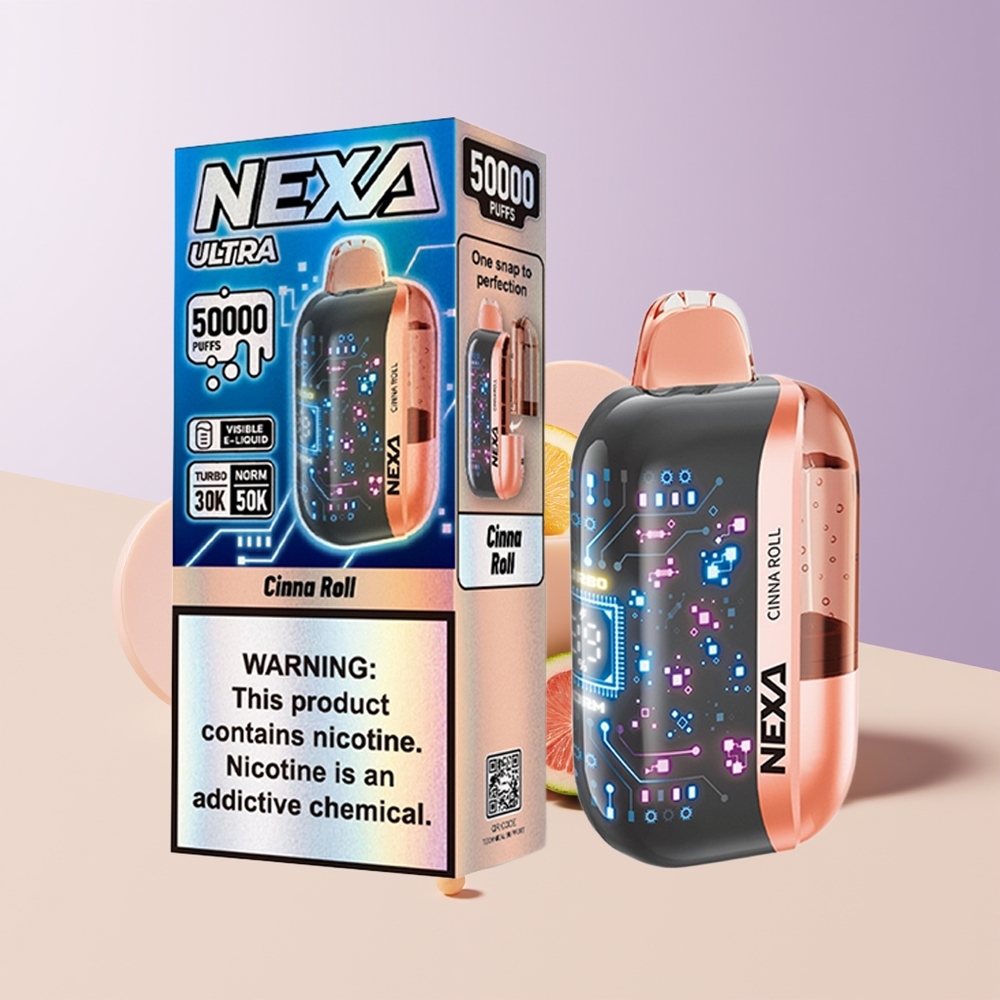 NEXA Ultra 50000 Puffs Vape Desechable Canela Roll Pantalla 3D Curva Chile Por Mayor