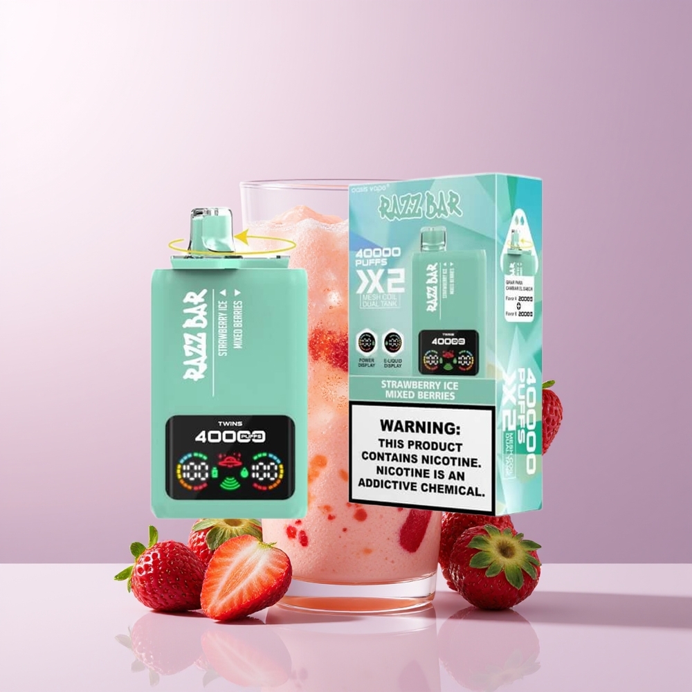 Razz Bar 40000 Puffs Fresa Helada - Frutos Rojos Pantalla Chile Por Mayor