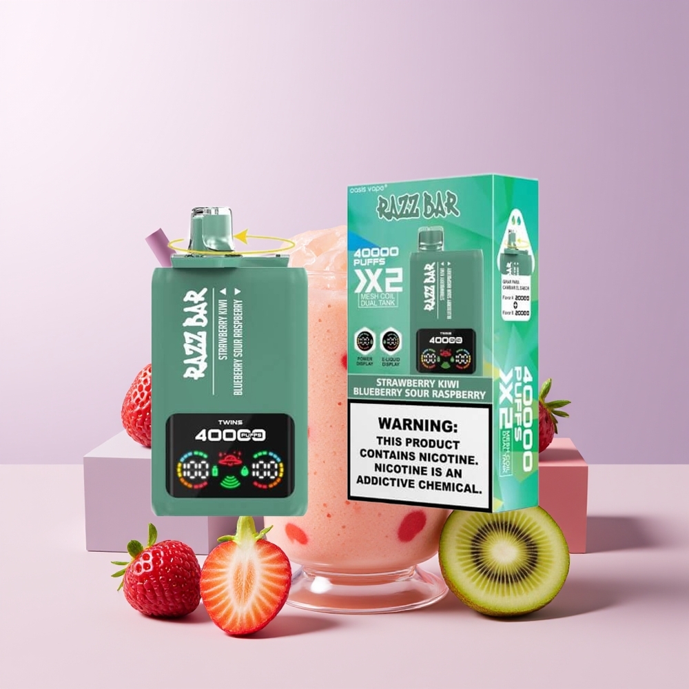Razz Bar 40000 Puffs Fresa Kiwi - Arándano Agrio Frambuesa Pantalla de Potencia Chile Por Mayor