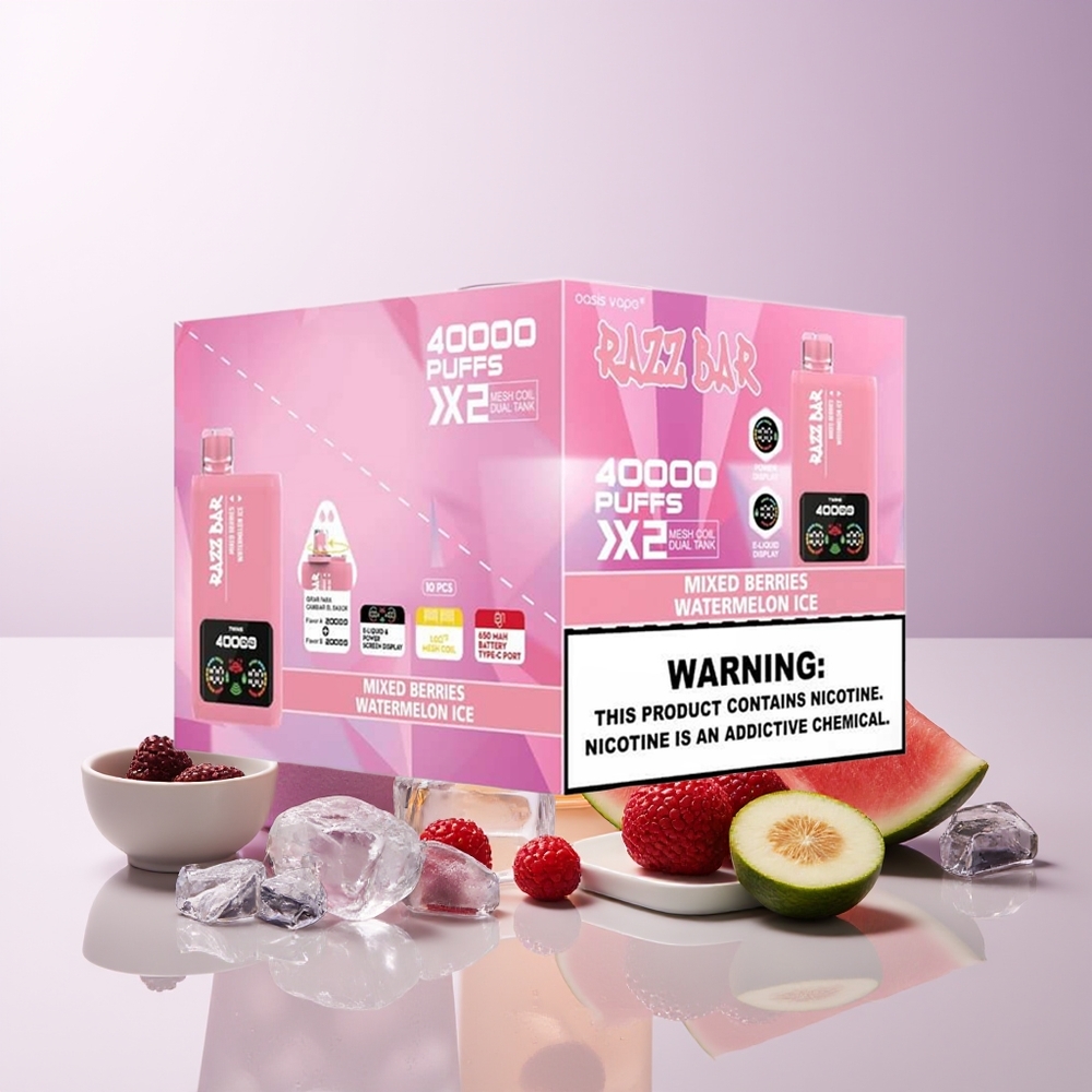 Razz Bar 40000 Puffs Vape Desechable Frutas Mixtas - Sandía Helada Tipo-C Puerto Por Mayor Chile