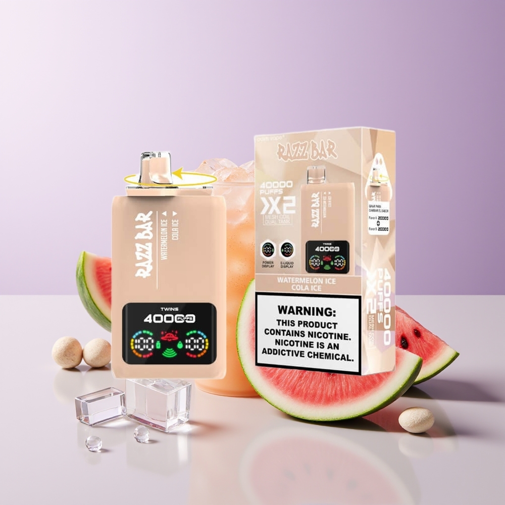 Razz Bar 40000 Puffs Vape Desechable Sandía Hielo - Cola Hielo 5% Nicotina Chile Por Mayor
