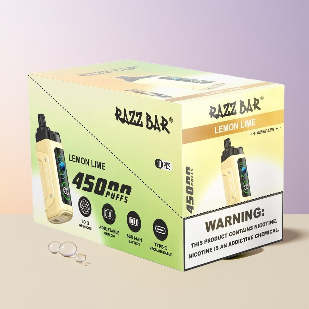 Razz Bar 45000 Bocados Vape Desechable Lima Limón 1.0 Ohm Chile Por Mayor