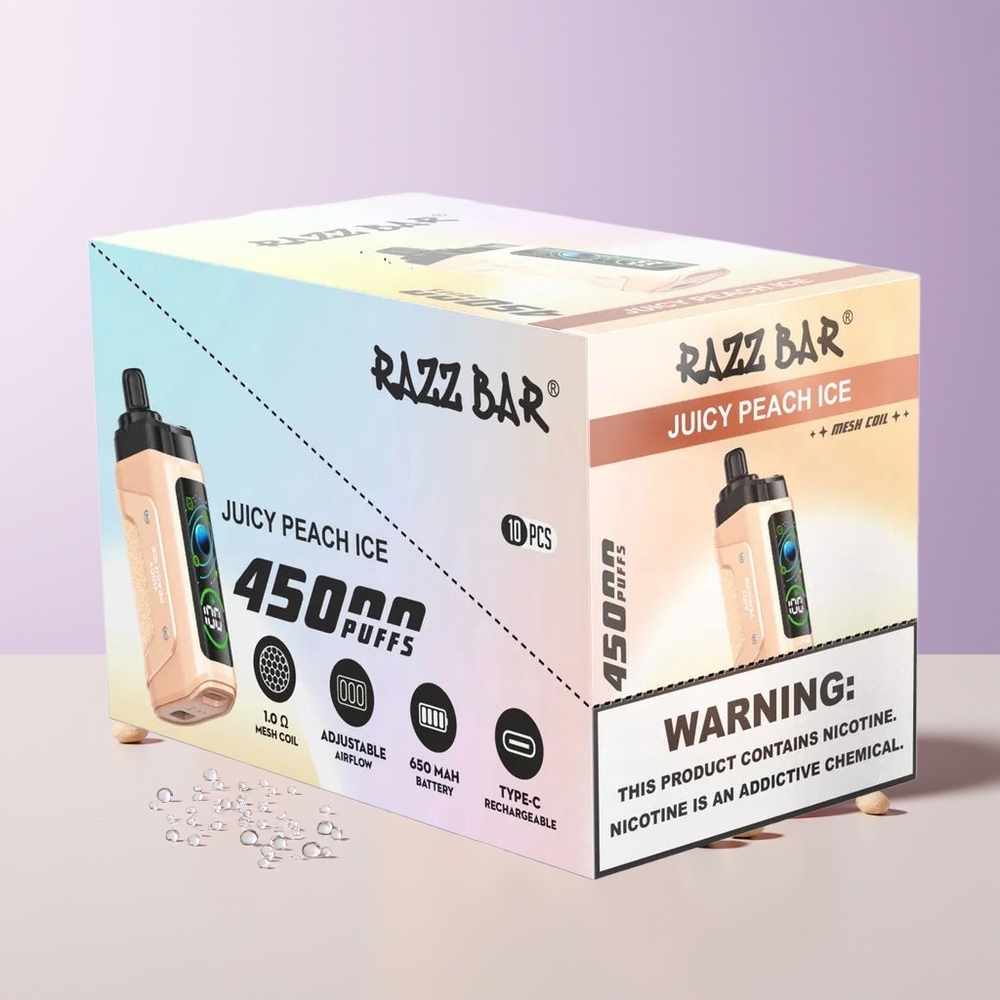 Razz Bar 45000 Bocados Vape Desechable Melocotón Jugoso Helado Chile Por Mayor