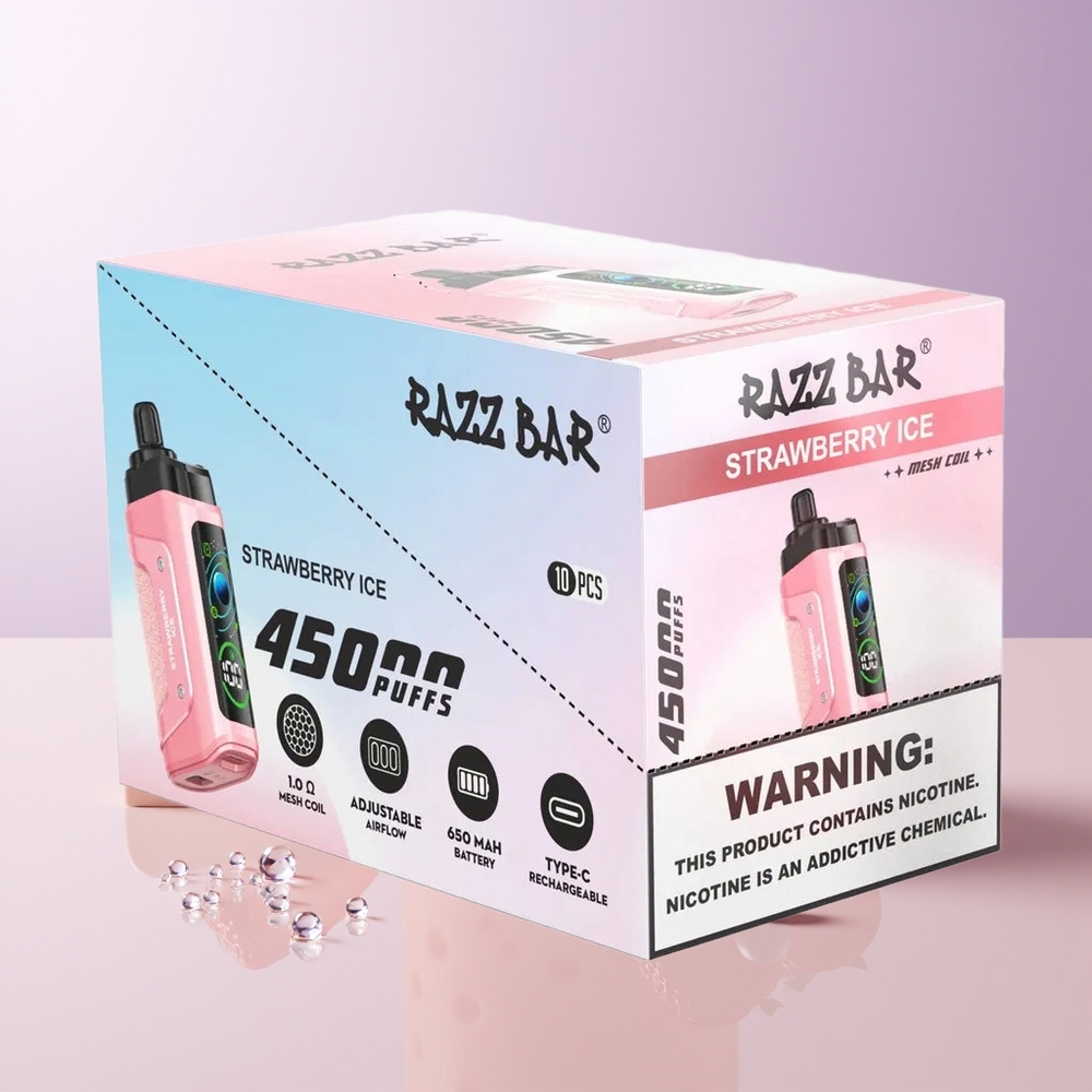 Razz Bar 45000 Bocanadas Fresa Hielo Recargable Chile Por Mayor