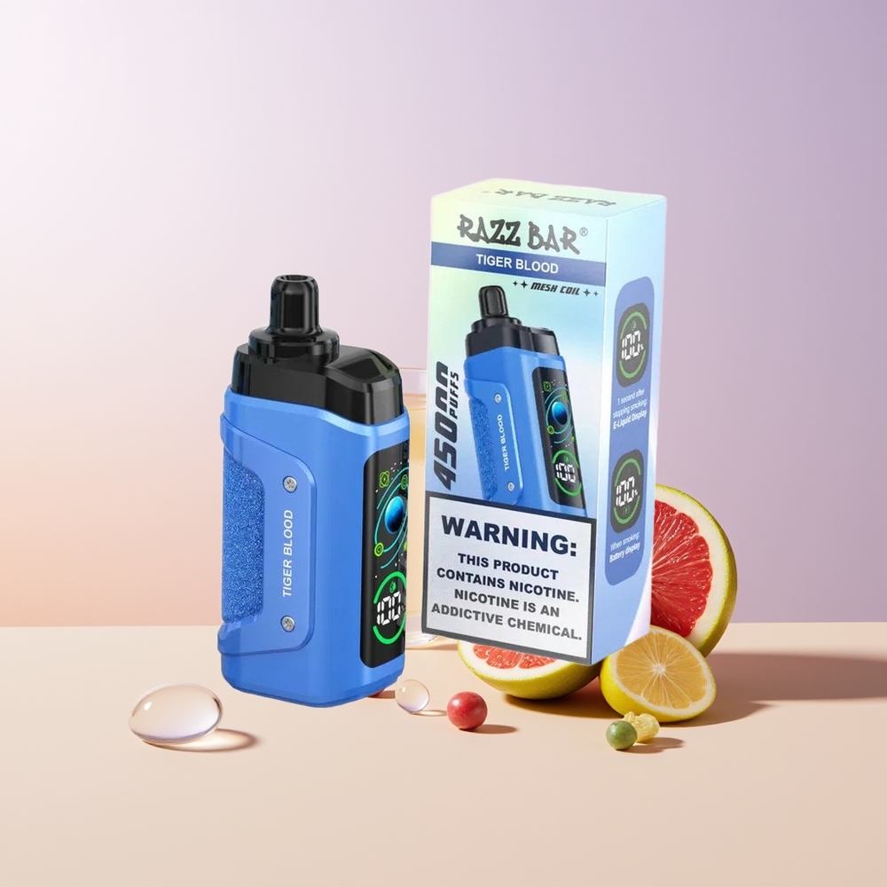 Razz Bar 45000 Bocanadas Vape Desechable Sangre de Tigre Tipo-C Recargable Chile Por Mayor