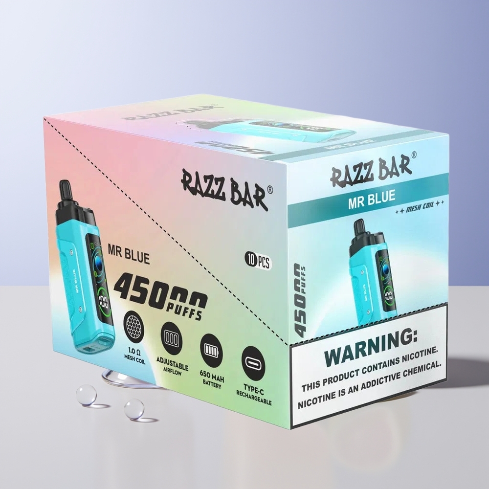 Razz Bar 45000 Puffs Mr Azul Tipo-C Recargable Chile Por Mayor