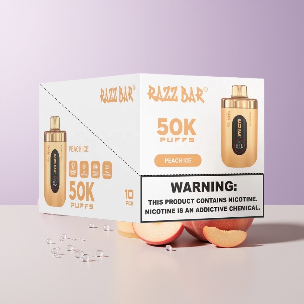 Razz Bar 50K Puffs Durazno Hielo 1.0 Ohm Chile Por Mayor